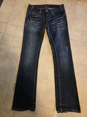 Rock & Roll Cowgirl Dark Blue Boot Cut Jeans